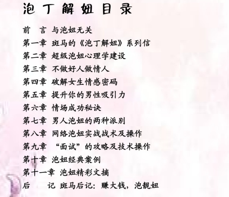 《泡丁解妞》目录